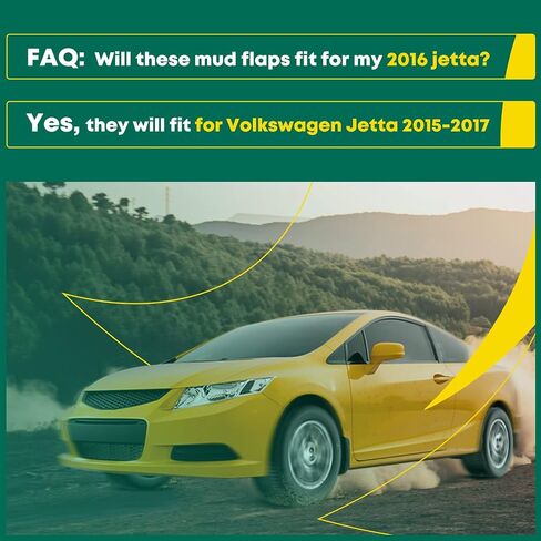 YHTAUTO Set of 4 Mud Flaps Splash Guards Accessories Replacement for Volkswagen Jetta 2011 2012 2013 2014 Sedan, Not Fit Side Skirts and Any Body Modifications, Front and Rear LH RH, Black in Saudi Arabia