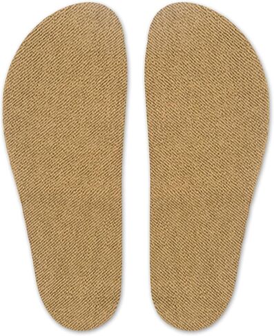 Wool Flat Shoe Insert for Sandals & Sockless Shoes, Comfortable Shoe Insoles with Sweat-Absorbent Natural Fiber & Non-Slip Silicone Grip, Wide-Cut Foot Soles for Men & Women, Brown, Size 44 - SoxsolS in Saudi Arabia
