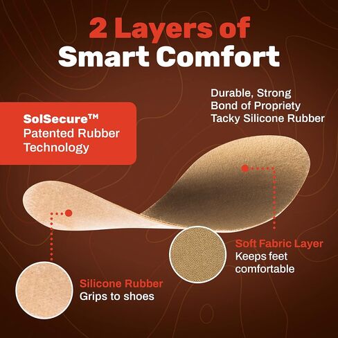 Wool Flat Shoe Insert for Sandals & Sockless Shoes, Comfortable Shoe Insoles with Sweat-Absorbent Natural Fiber & Non-Slip Silicone Grip, Wide-Cut Foot Soles for Men & Women, Brown, Size 44 - SoxsolS in Saudi Arabia