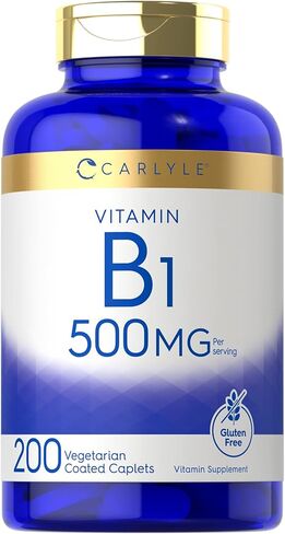 Carlyle Vitamin B1 | 250mg | 120 Caplets | Thiamin Mononitrate | Vegetarian, Non-GMO, and Gluten Free Supplement in Saudi Arabia