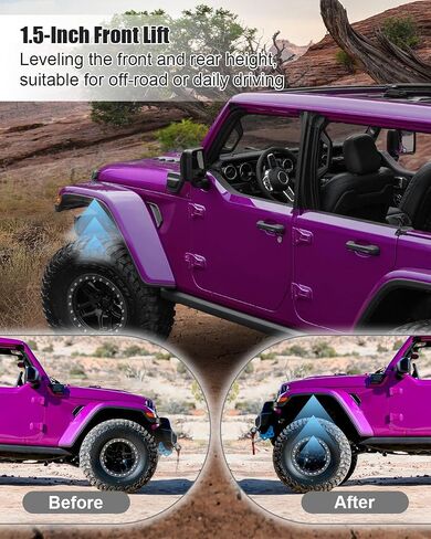 1" Front Coil Spring Spacer Set，Leveling Kit Compatible with Jeep Wrangler Gladiator JK JL JT 2007-2024 in Saudi Arabia