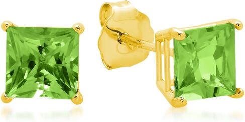 Amazon Essentials 10K Yellow Gold Princess cut Stud Earrings, 5mm/7mm (previously Amazon Collection) in Saudi Arabia