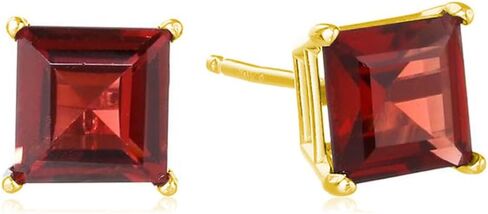 Amazon Essentials 10K Yellow Gold Princess cut Stud Earrings, 5mm/7mm (previously Amazon Collection) in Saudi Arabia