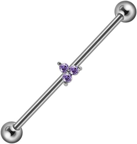14G CZ الحديد الصناعي الحركية للنساء الرجال Hypoallergenic G23 التيتانيوم مكعب الزركونيا أوبال غضروف أقراط 38 مم 1 و 1/2 بوصة مجوهرات ثقب الصناعي in Saudi Arabia