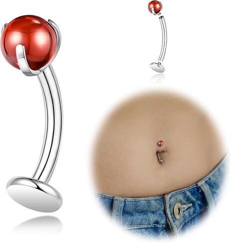 14G مكعب المجوهرات الزركونيا السرة ، ASTM F136 BELLY BELLY RING ، 6/8/10/12/14MM ملولب داخليًا طويلًا بارًا عزيزًا مسطحًا ، خاتم السرة الثقوب للنساء للنساء الذهب in Kuwait