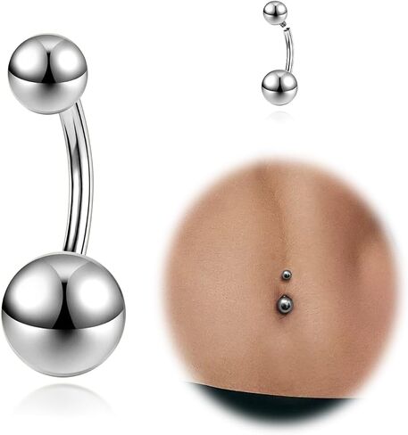 14G مكعب المجوهرات الزركونيا السرة ، ASTM F136 BELLY BELLY RING ، 6/8/10/12/14MM ملولب داخليًا طويلًا بارًا عزيزًا مسطحًا ، خاتم السرة الثقوب للنساء للنساء الذهب in Kuwait