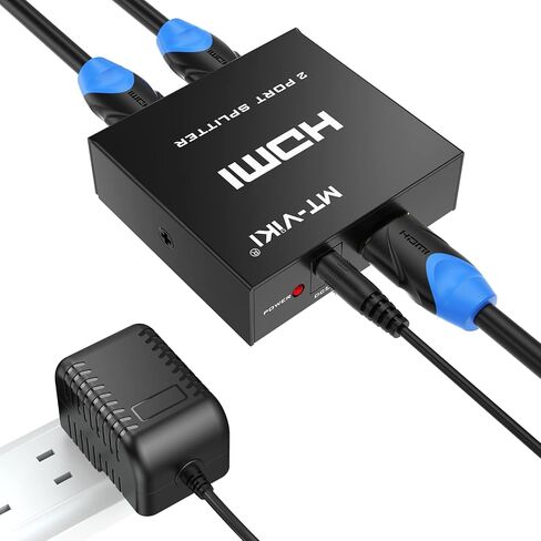 HDMI Splitter 1 in 4 Out, MT-ViKI 1x4 Power HDMI Splitter 4 Ports w/AC Adapter, 4Kx2K@30Hz 3D Full HD Distributor for PS4 Fire Stick HDTV in Saudi Arabia