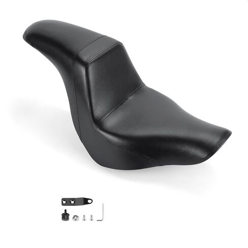 Motorcycle Two-up Seat, Driver+Passenger Seat Cushion, Stepped Type Fit for Harley Softail Low Rider FXLR FXLRS FXLRST 2018-2023 (Seat Black) in Saudi Arabia