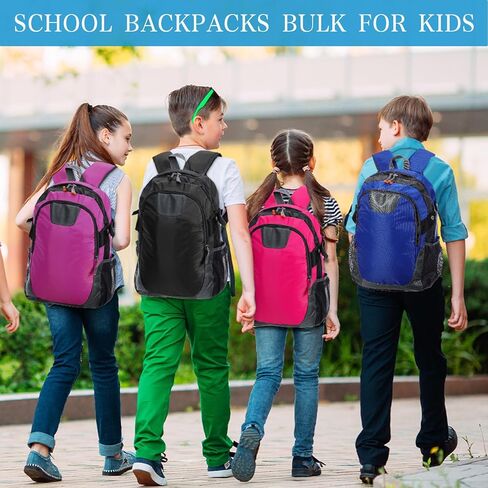 24 Pieces 17 Inch School Backpack Bulk Classic Student Bag Bulk for Back to School Supplies Donation, Charities in Saudi Arabia
