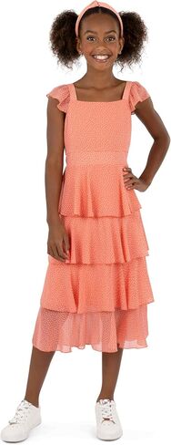 Speechless Girls' Flutter Sleeve Midi Tiered Dress in Saudi Arabia