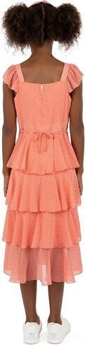 Speechless Girls' Flutter Sleeve Midi Tiered Dress in Saudi Arabia