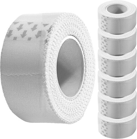 Cloth Medical First Aid Surgical Tape 1" x 10 Yards [Pack of 6 Rolls] Lightweight Breathable Silk-Like Microporous Self Adhesive Latex Free Hypoallergenic Bandage and Wound Dressing Tape (6) in Saudi Arabia