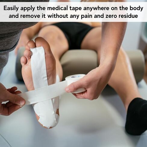 Cloth Medical First Aid Surgical Tape 1" x 10 Yards [Pack of 6 Rolls] Lightweight Breathable Silk-Like Microporous Self Adhesive Latex Free Hypoallergenic Bandage and Wound Dressing Tape (6) in Saudi Arabia
