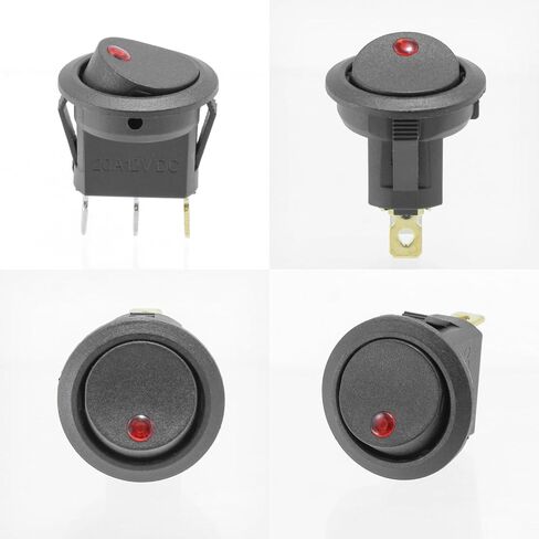 8pcs مفتاح تبديل Rocker مع ضوء النقطة ، ON/OFF SPST 3PIN 3PIN DUTICH 20A 12V DC مفاتيح قارب مضاءة مضيئة للقارب البحري للسيارات التلقائية ، KCD2B-101 ، متعدد الألوان ، متعدد الألوان in Kuwait