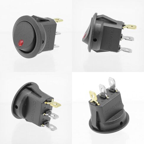 8pcs مفتاح تبديل Rocker مع ضوء النقطة ، ON/OFF SPST 3PIN 3PIN DUTICH 20A 12V DC مفاتيح قارب مضاءة مضيئة للقارب البحري للسيارات التلقائية ، KCD2B-101 ، متعدد الألوان ، متعدد الألوان in Kuwait