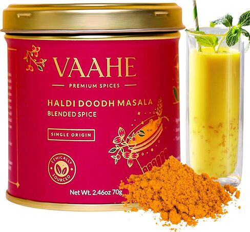 VAAHE Golden Milk Powder, Instant Turmeric Latte Mix- Ashwagandha, Turmeric, Black Pepper, Ginger Powder and more | Ayurvedic Superfood for Recovery, Relaxation, 2.47 Oz in Saudi Arabia
