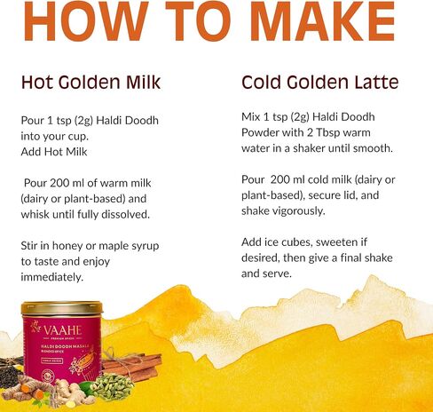 VAAHE Golden Milk Powder, Instant Turmeric Latte Mix- Ashwagandha, Turmeric, Black Pepper, Ginger Powder and more | Ayurvedic Superfood for Recovery, Relaxation, 2.47 Oz in Saudi Arabia