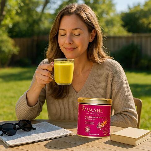 VAAHE Golden Milk Powder, Instant Turmeric Latte Mix- Ashwagandha, Turmeric, Black Pepper, Ginger Powder and more | Ayurvedic Superfood for Recovery, Relaxation, 2.47 Oz in Saudi Arabia