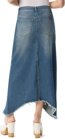 Jessica Simpson Women's Della Drape Zip Front 5-Pocket Maxi Jean Skirt Standard in Saudi Arabia