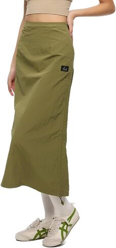 Women Cargo Skirt Casual Low Waist UPF 50+ Drawstring A-line Adjustable Long Skirt with Pockets SLD4M010 in Kuwait