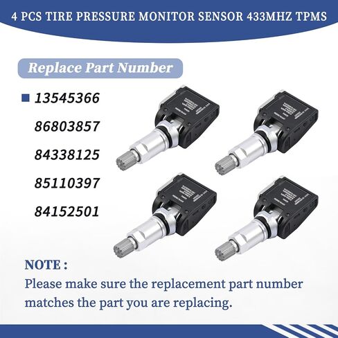 GetFarway 4 PCS Tyre Pressure Monitor Sensor 433MHz TPMS 13545366 FIT for GMC CHEVROLET CADILLAC SIERRA SILDADAD SUBRUBAN TAHOE YUKON ESCALADE 2019-2025 86803857 84338125 85110397 in Saudi Arabia