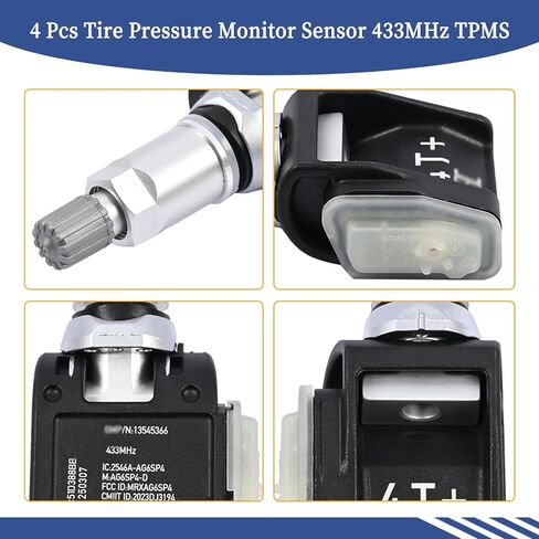 GetFarway 4 PCS Tyre Pressure Monitor Sensor 433MHz TPMS 13545366 FIT for GMC CHEVROLET CADILLAC SIERRA SILDADAD SUBRUBAN TAHOE YUKON ESCALADE 2019-2025 86803857 84338125 85110397 in Saudi Arabia