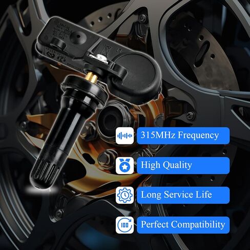 4-Pack TPMS 315MHz Tire Pressure Sensor Compatible with Chevy Silverado GMC Cadillac Buick Pontiac Saturn Hummber Saab Replace#13598771 13598772 13586335 13581558 in Kuwait