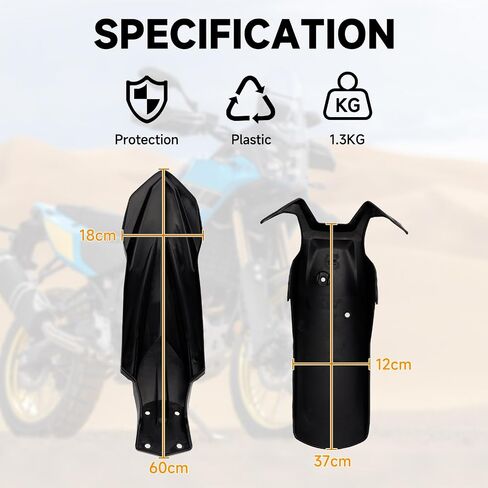 High Front Fender Mudguard Fairing For Yamaha Tenere 700 19-24/700 Rally 20-24/700 World Raid 22-24/700 World Rally 23-24 Black in Saudi Arabia