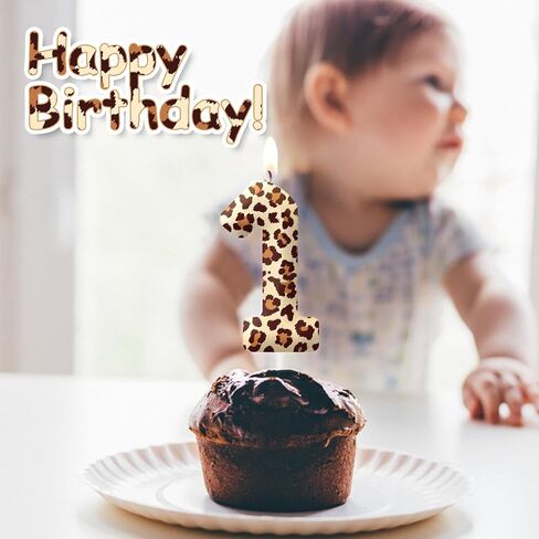 شموع عيد ميلاد صفراء ثانين ، عدد الشمعة ، كعكة عيد ميلاد ، زخارف توببر ، لحفلة الفهد تحت عنوان ، شمعة عيد ميلاد بطبعة الفهد للبنين فتيات الحفلات إمدادات الديكور in Kuwait