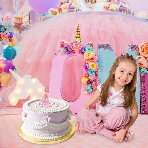 Unicorn Number 4 Candle,Birthday Candles,Numeral Cake Topper Pink Cute Birthday Decorations for Girls Party Supplies,Anniversary,Theme Party Favors in Kuwait