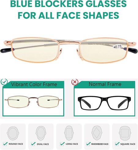 Eyekepper 3-pack Readers مستطيلة الربيع معبد كبير نظارات القراءة المعدنية للرجال الأسود +1.5 in Kuwait