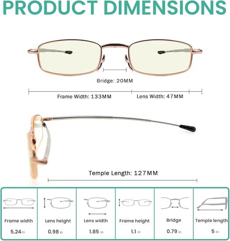 Eyekepper 3-pack Readers مستطيلة الربيع معبد كبير نظارات القراءة المعدنية للرجال الأسود +1.5 in Kuwait