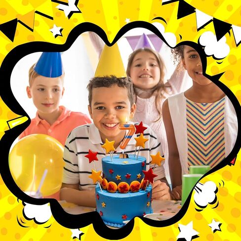 Mtlee Dragon Anime Candle Birthday Party Cake Dragon Cake Topper Orange مع حزام أزرق لمستلزمات حفلات عيد الميلاد تحت عنوان أنيمي (8) in Saudi Arabia
