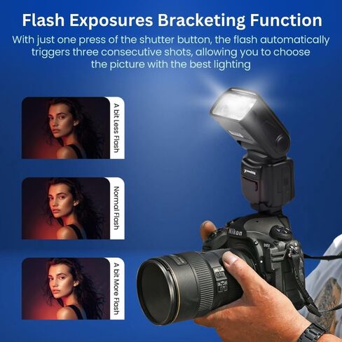 Ultimaxx's Professional Dynamic DF210 TTL Speedlite لـ Nikon D7200 D5600 D5500 D5300 D5000 D3500 D3400 D3300 D3200 D850 D810 D750 D700 D500 والمزيد، للكاميرات الرقمية مع حذاء معدني ساخن in Saudi Arabia