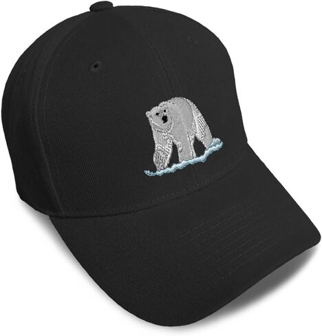 Baseball Caps for Men & Women Embroidered Animal Wildlife Polar Bear Ladies & Men Baseball Hats Acrylic in Kuwait