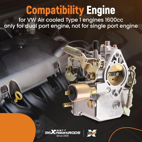 maXpeedingrods 34 PICT-3 Carburetor 113129031K for VW Beetle/Super Beetle 1971-1979,Thing/Karmann Ghia/Squareback/Transporter, for Volkswagen Dual Port 1600cc Air Cooled Type 1 Engine, Automatic Choke in Saudi Arabia