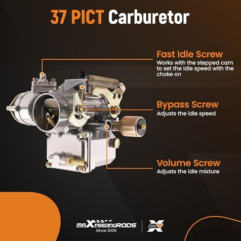 maXpeedingrods 34 PICT-3 Carburetor 113129031K for VW Beetle/Super Beetle 1971-1979,Thing/Karmann Ghia/Squareback/Transporter, for Volkswagen Dual Port 1600cc Air Cooled Type 1 Engine, Automatic Choke in Saudi Arabia