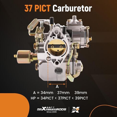 maXpeedingrods 34 PICT-3 Carburetor 113129031K for VW Beetle/Super Beetle 1971-1979,Thing/Karmann Ghia/Squareback/Transporter, for Volkswagen Dual Port 1600cc Air Cooled Type 1 Engine, Automatic Choke in Saudi Arabia