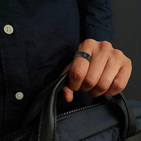 Classic Wedding Bands for Men 8mm Black Tungsten Carbide Rings, Anti-Scracth and Durable, Beveled Polished Edge for Comfortable Fit in Saudi Arabia