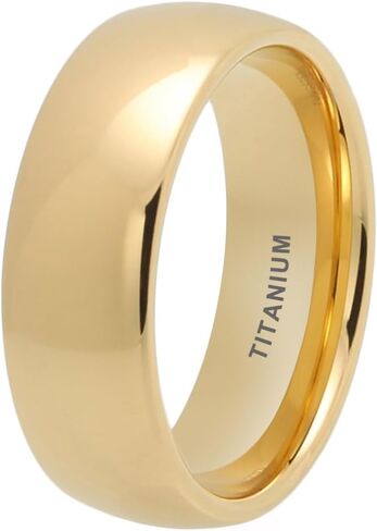 6mm 8mm Silver/Gold Titanium Rings for Men Women Fashion Jewelry Engagement Wedding Bands Domed Polished Shiny Comfort Fit in Saudi Arabia