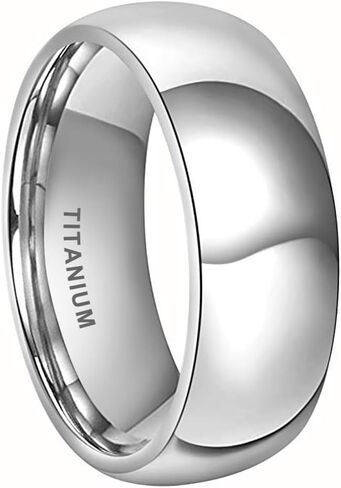 6mm 8mm Silver/Gold Titanium Rings for Men Women Fashion Jewelry Engagement Wedding Bands Domed Polished Shiny Comfort Fit in Saudi Arabia