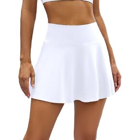 Blooming Jelly Women's Tennis Skirt Flowy Pleated Athletic Golf Skirt High Waisted Skorts Skirts with Pockets and Shorts (X-Large, White)
