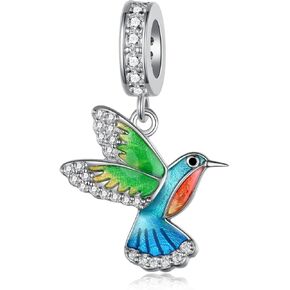 Hummingbird Charm 925 Sterling Silver Bird Charms Cute Animal Hummingbird Jewelry for Women Hummingbird Gifts