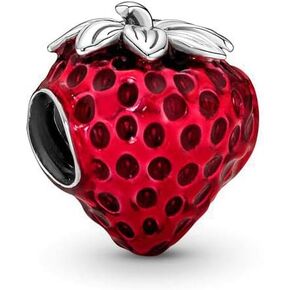 Fresa strawberry Charm 925 Sterling Silver Charm 925 Sterling Silver Pendant,Jewelry Beads Gifts for Women Bracelet&Necklace