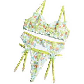 Sexy Lingerie Set for Women: Sexy Lingerie for Women Play with Underwire Push Up Bra Lace Thong Panties Garter
