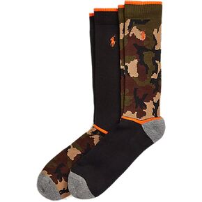 Polo Ralph Lauren Big & Tall Socks Camo Cotton-Blend Crew Sock 2-Pack Mens Big Tall