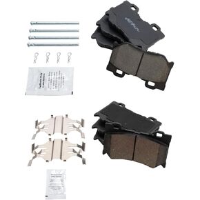 TRQ Brake Pads Ceramic Compatible with 2009-2013 INFINITI FX50 2008-2013 G37 2011-2013 M37 M56 2014-2019 Q50 2014-2015 Q60 Q70 2015-2019 Q70L 2014 QX70 2009-2019 Nissan 370Z