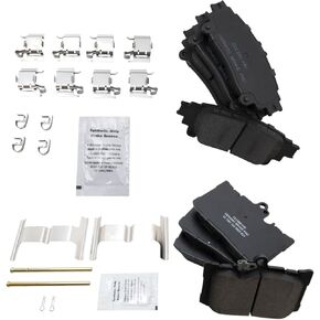 TRQ Brake Pads Ceramic متوافقة مع 2016 لكزس GS200T 2018-2019 GS300 2013-2019 GS350 2013-2018 GS450H 2016-2017 IS200T 2016-2020 IS300 2014-2020 IS350 RC200T 2016-2019 RC300 2015-2019 RC350