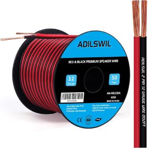 ADILSWIL 100FT 18 مقياس سلك مكبر الصوت كابل 18/2 AWG CCA 2 موصل سلك الجهد المنخفض سلك أحمر أسود DC 12V / 24V ستيريو الصوت ضوء مسرح سلك السيارة CL2 سلك كهربائي للتوصيل والتمديد in Kuwait