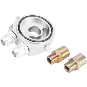 Motoforti Universal Car Aluminoy Aluminoy Filter Filter Cooler Sandwich Plate Plate Adapter Adapter Cooler Kit Silver M20x1.5 1/8 NPT